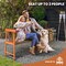 Costway Patio Eucalyptus Wood Bench 2-Person Slatted Seat Backrest 800 Lbs Natural
